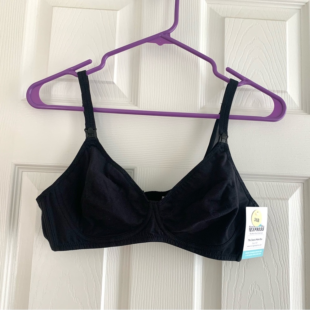 **NEW**Nursing bra black cotton 36B